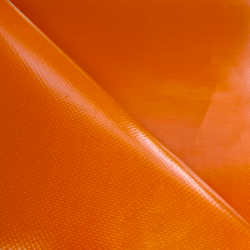 Ткань ПВХ 450 гр/м2, Оранжевый (Ширина 160см), на отрез  в Кирове