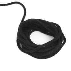 Шнур для одежды тип 2, цвет Чёрный (плетено-вязаный/полиэфир)  в Кирове